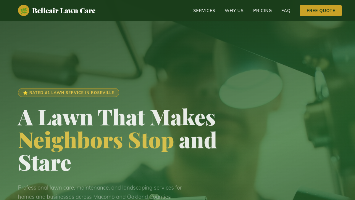 Belleair Lawn Care website