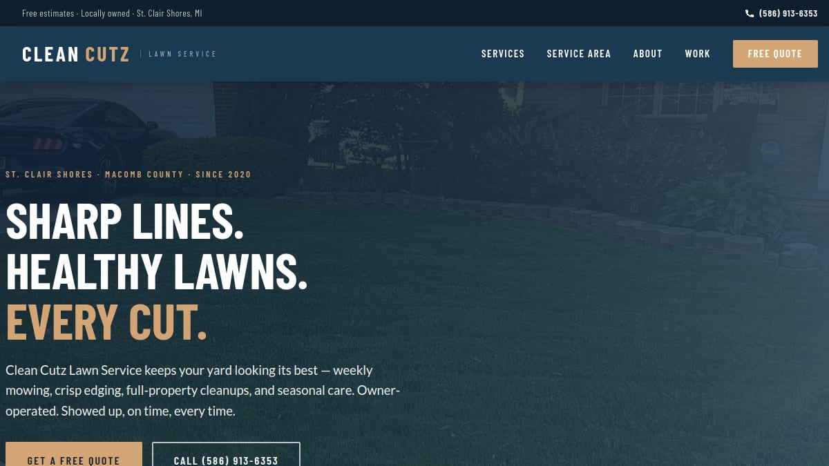 Clean Cutz Lawn Service website